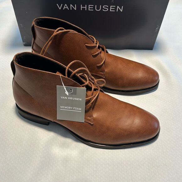 Chukka Boots Mens 9.5 Brown Memory Foam Van Heusen - Picture 1 of 5